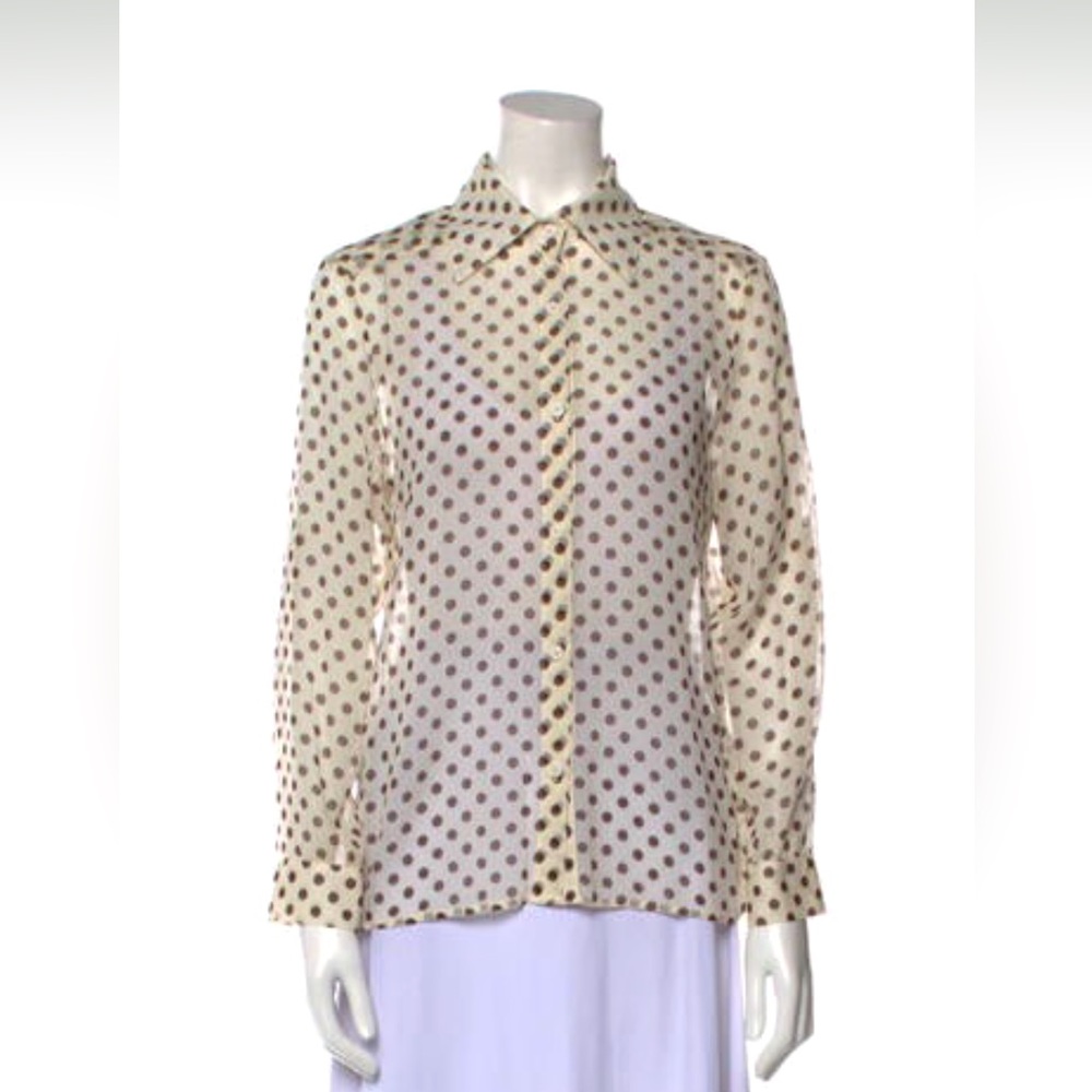 Alice + Olivia Polka Dot Print Button-Up - Size S… - image 1